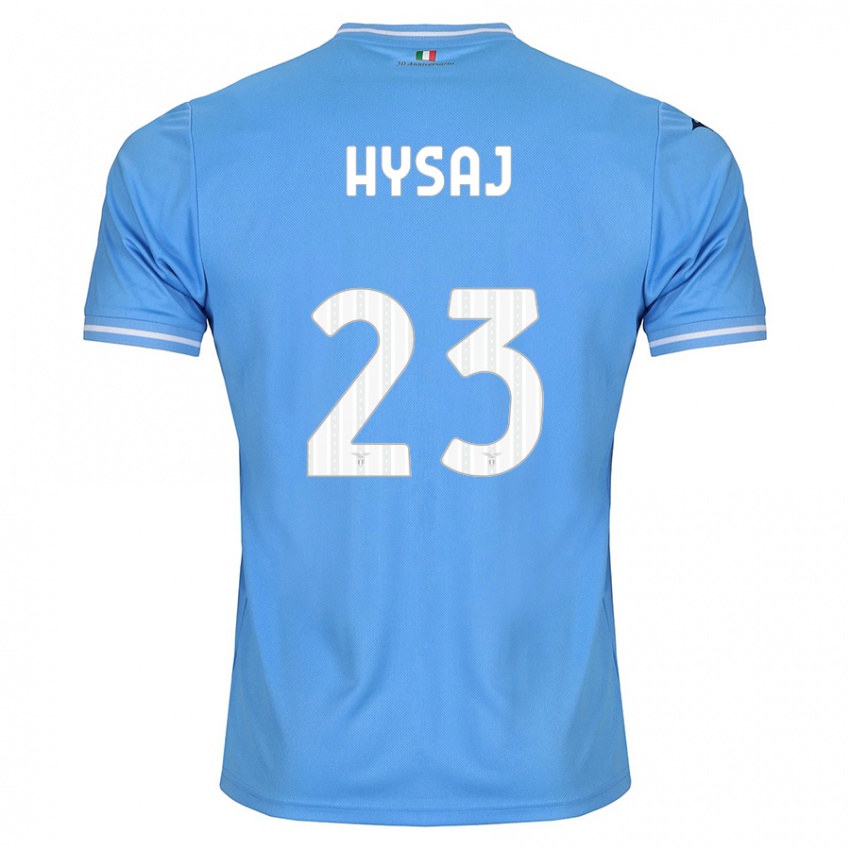 Enfant Maillot Elseid Hysaj #23 Bleu Tenues Domicile 2023/24 T-Shirt Belgique