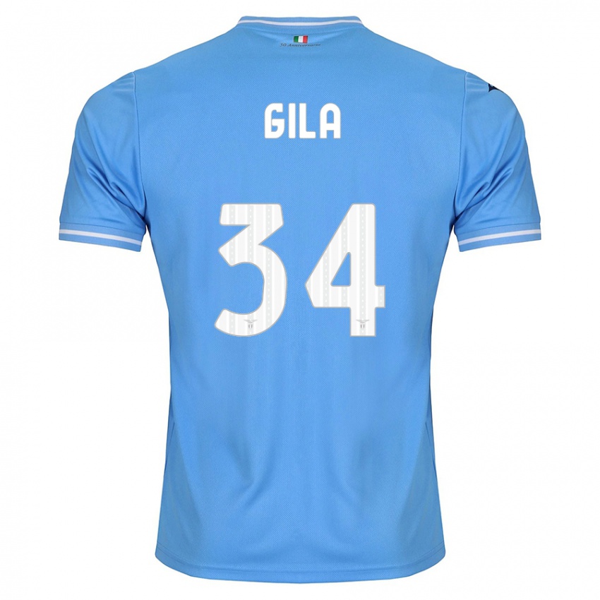 Enfant Maillot Mario Gila #34 Bleu Tenues Domicile 2023/24 T-Shirt Belgique