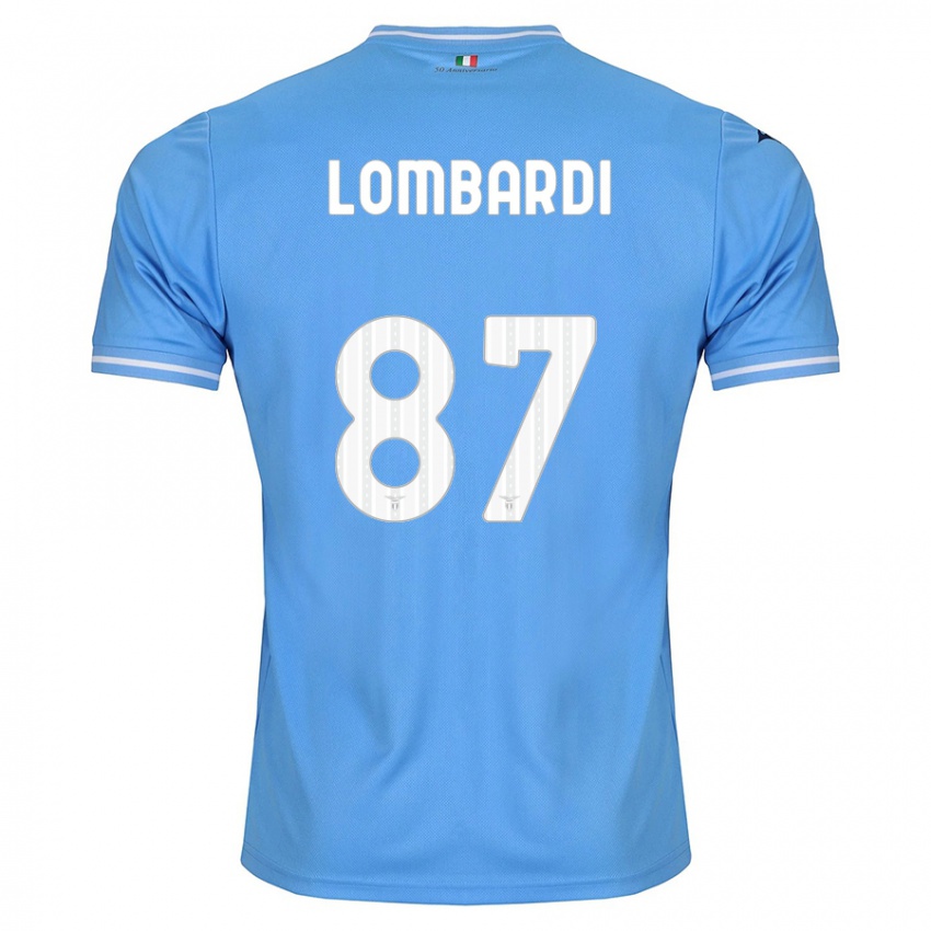 Enfant Maillot Cristiano Lombardi #87 Bleu Tenues Domicile 2023/24 T-Shirt Belgique