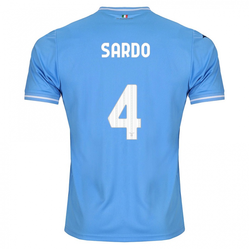 Enfant Maillot Jacopo Sardo #4 Bleu Tenues Domicile 2023/24 T-Shirt Belgique
