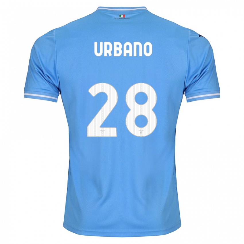 Enfant Maillot Nicolò Urbano #28 Bleu Tenues Domicile 2023/24 T-Shirt Belgique