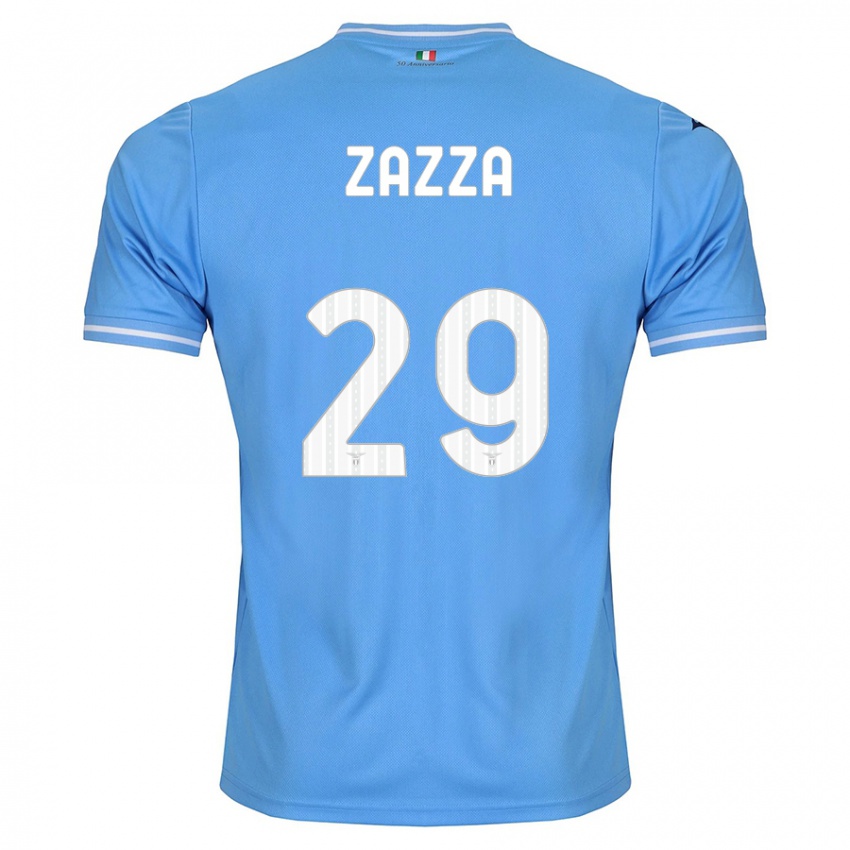 Enfant Maillot Matteo Zazza #29 Bleu Tenues Domicile 2023/24 T-Shirt Belgique