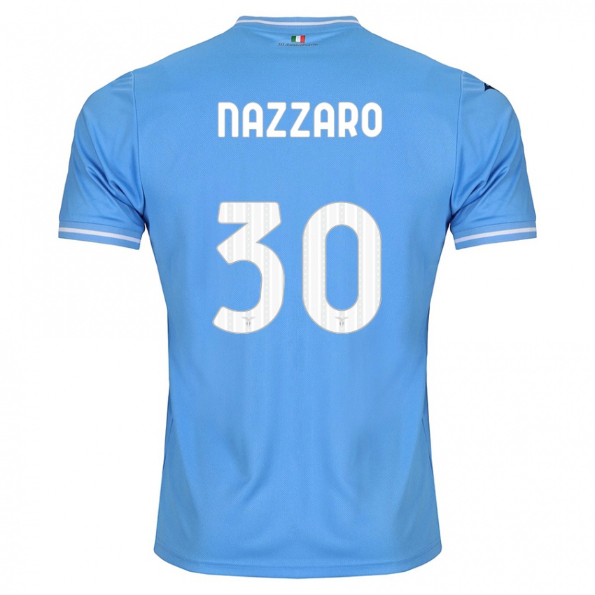 Enfant Maillot Marco Nazzaro #30 Bleu Tenues Domicile 2023/24 T-Shirt Belgique