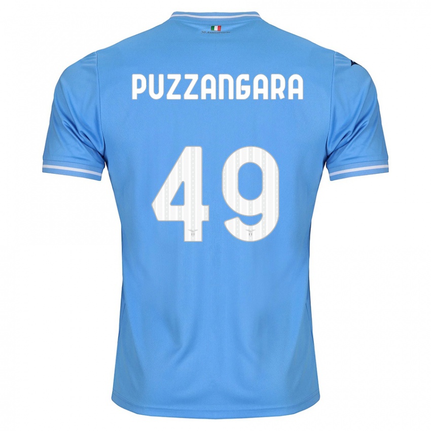 Enfant Maillot Angelo Antonio Puzzangara #49 Bleu Tenues Domicile 2023/24 T-Shirt Belgique