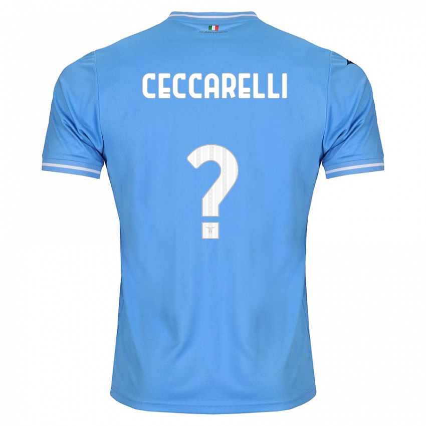 Enfant Maillot Alessandro Ceccarelli #0 Bleu Tenues Domicile 2023/24 T-Shirt Belgique