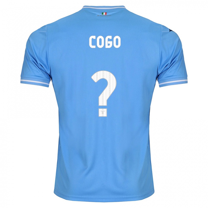 Enfant Maillot Giovanni Cogo #0 Bleu Tenues Domicile 2023/24 T-Shirt Belgique