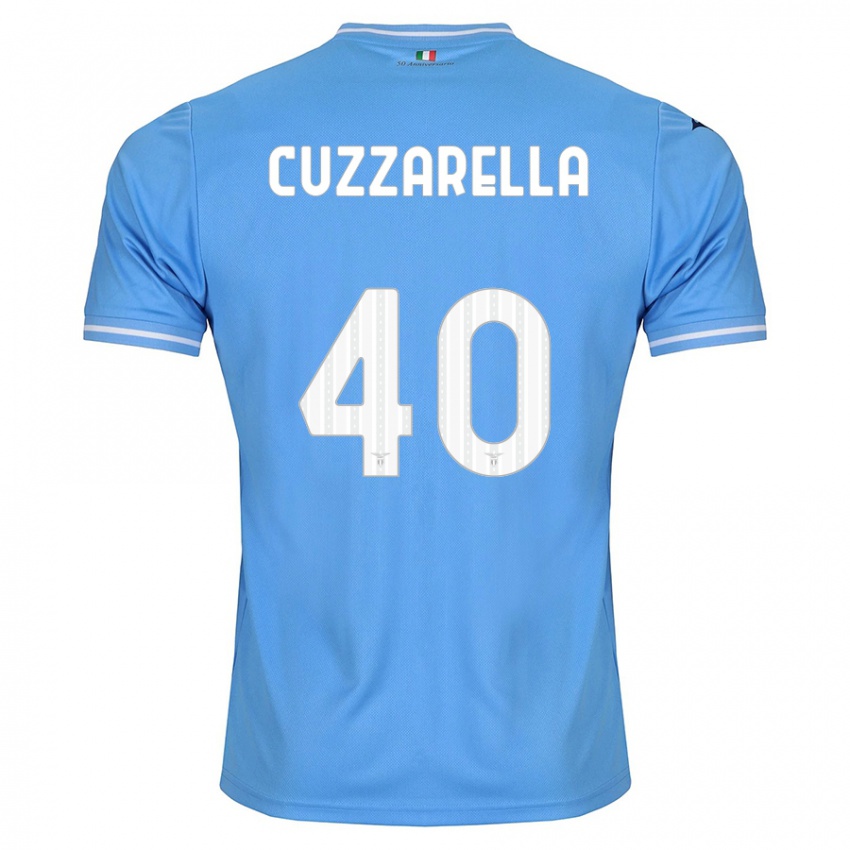 Enfant Maillot Cristian Cuzzarella #40 Bleu Tenues Domicile 2023/24 T-Shirt Belgique