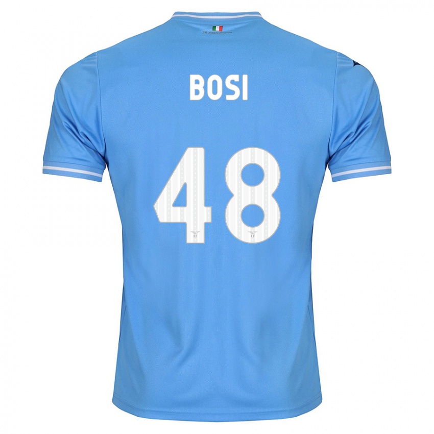 Enfant Maillot Gioele Bosi #48 Bleu Tenues Domicile 2023/24 T-Shirt Belgique