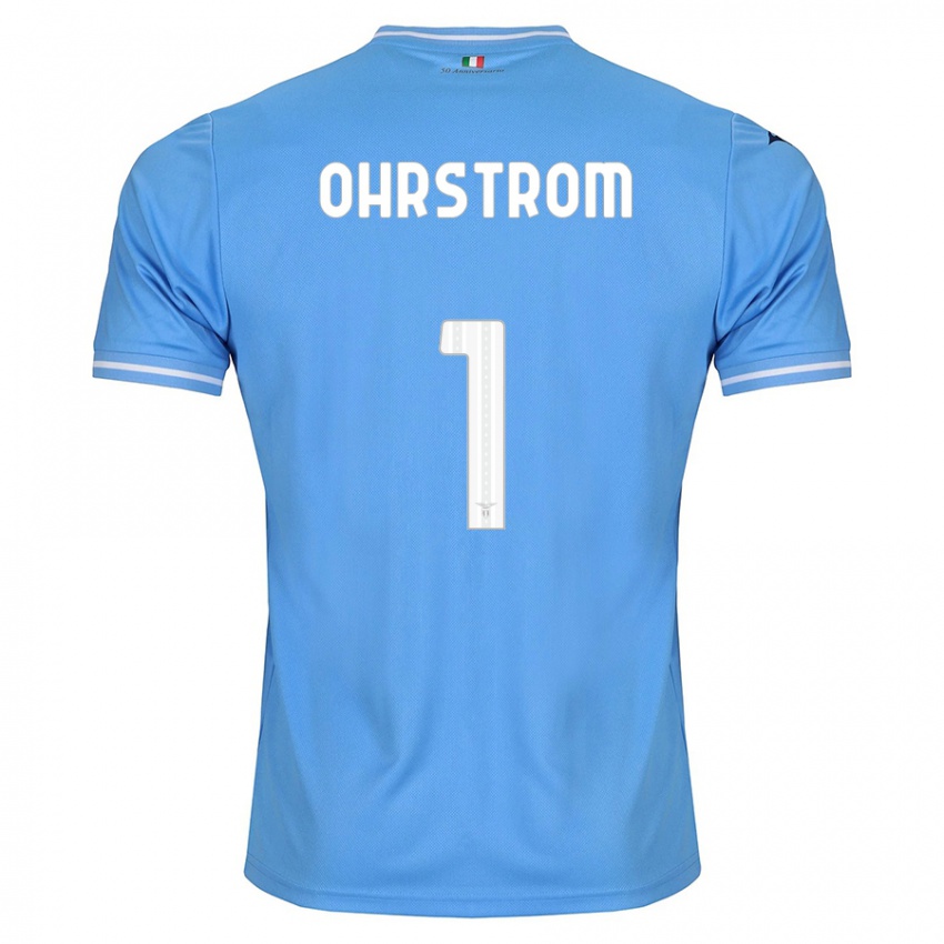 Enfant Maillot Stephanie Ohrstrom #1 Bleu Tenues Domicile 2023/24 T-Shirt Belgique