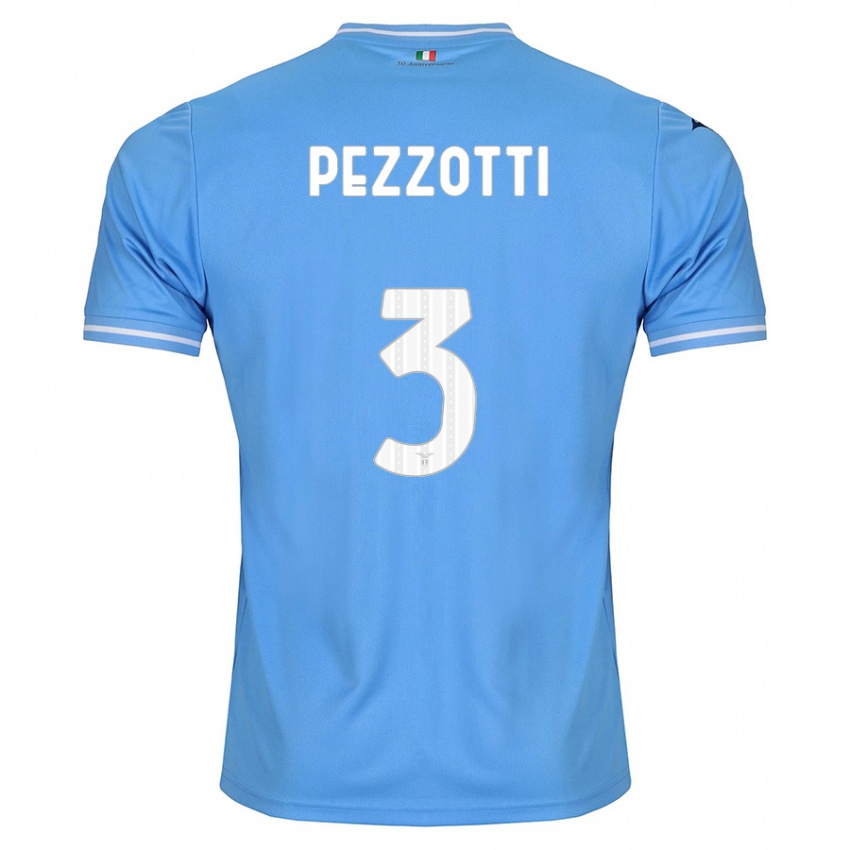Enfant Maillot Arianna Pezzotti #3 Bleu Tenues Domicile 2023/24 T-Shirt Belgique