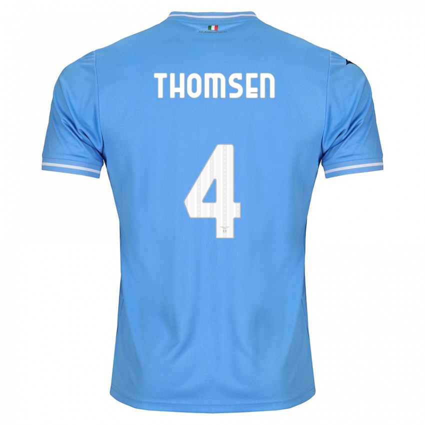 Enfant Maillot Maria Møller Thomsen #4 Bleu Tenues Domicile 2023/24 T-Shirt Belgique