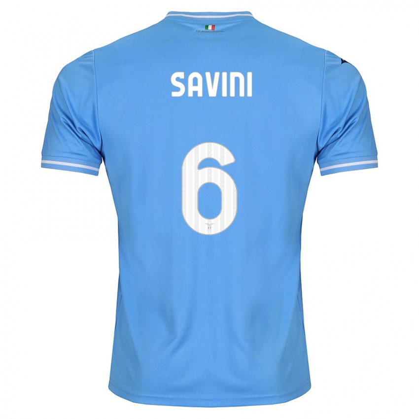 Enfant Maillot Federica Savini #6 Bleu Tenues Domicile 2023/24 T-Shirt Belgique