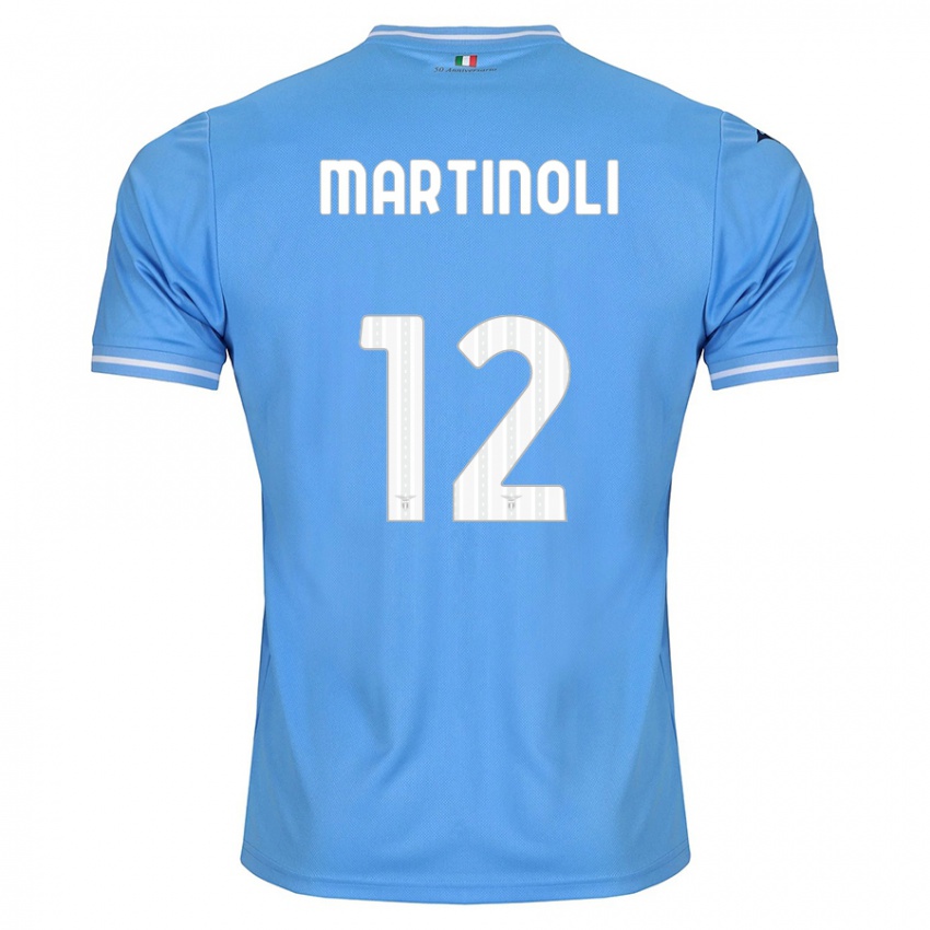 Enfant Maillot Elettra Martinoli #12 Bleu Tenues Domicile 2023/24 T-Shirt Belgique