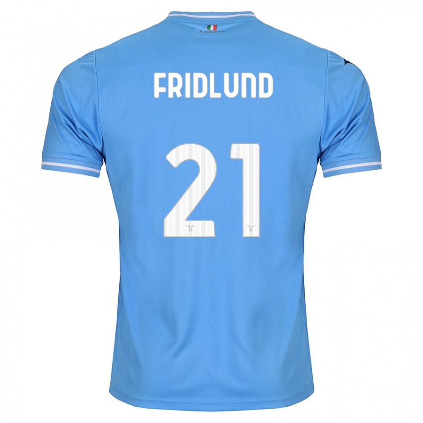 Enfant Maillot Johanne Fridlund #21 Bleu Tenues Domicile 2023/24 T-Shirt Belgique