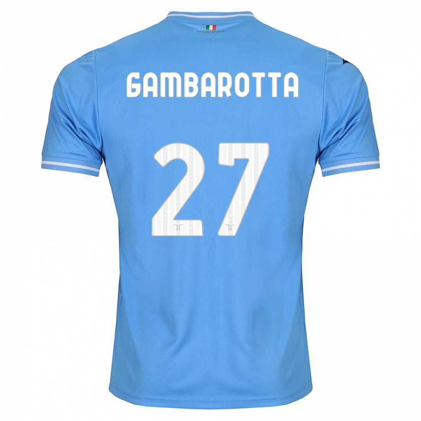 Enfant Maillot Margot Gambarotta #27 Bleu Tenues Domicile 2023/24 T-Shirt Belgique