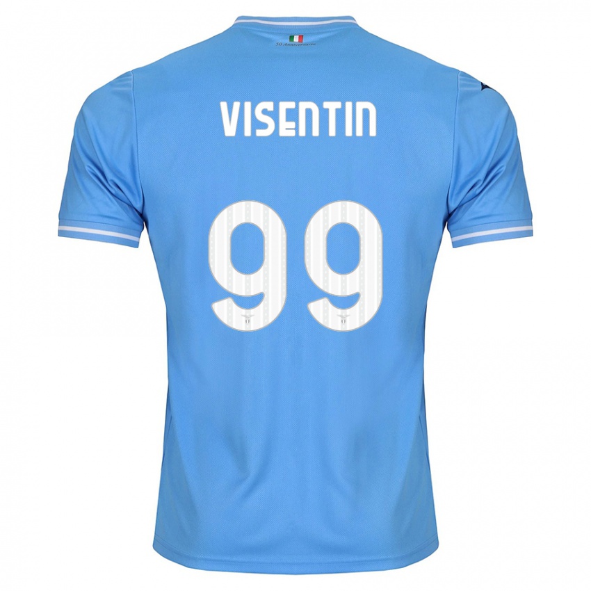 Enfant Maillot Noemi Visentin #99 Bleu Tenues Domicile 2023/24 T-Shirt Belgique