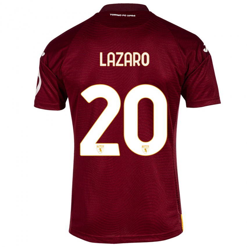 Enfant Maillot Valentino Lazaro #20 Rouge Foncé Tenues Domicile 2023/24 T-Shirt Belgique