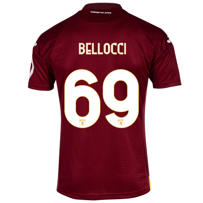 Kinder Andrea Bellocci #69 Dunkelrot Heimtrikot Trikot 2023/24 T-Shirt Belgien
