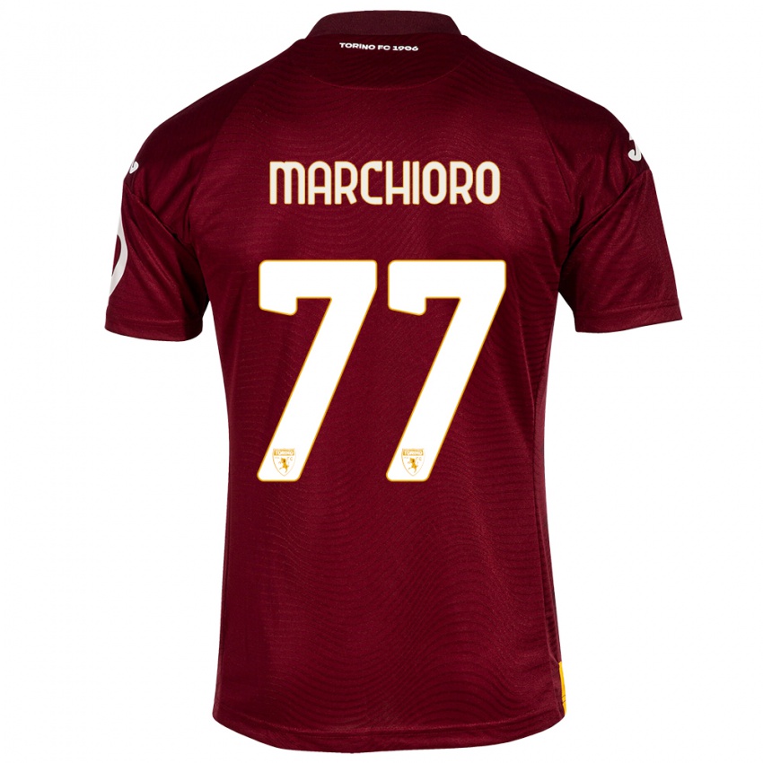 Kinder Raffaele Marchioro #77 Dunkelrot Heimtrikot Trikot 2023/24 T-Shirt Belgien