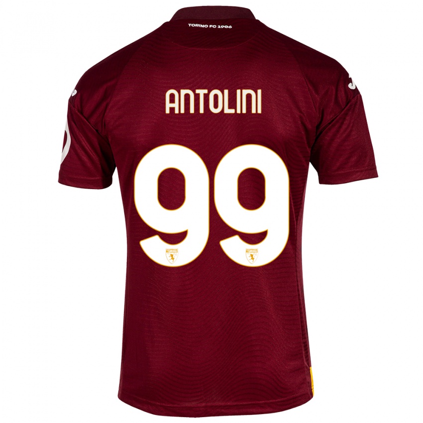 Kinder Jacopo Antolini #99 Dunkelrot Heimtrikot Trikot 2023/24 T-Shirt Belgien