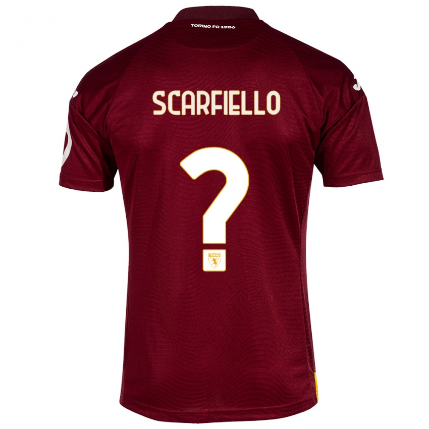 Kinder Luca Scarfiello #0 Dunkelrot Heimtrikot Trikot 2023/24 T-Shirt Belgien