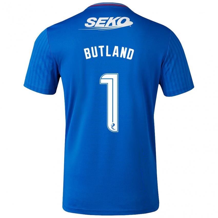 Kinder Jack Butland #1 Blau Heimtrikot Trikot 2023/24 T-Shirt Belgien