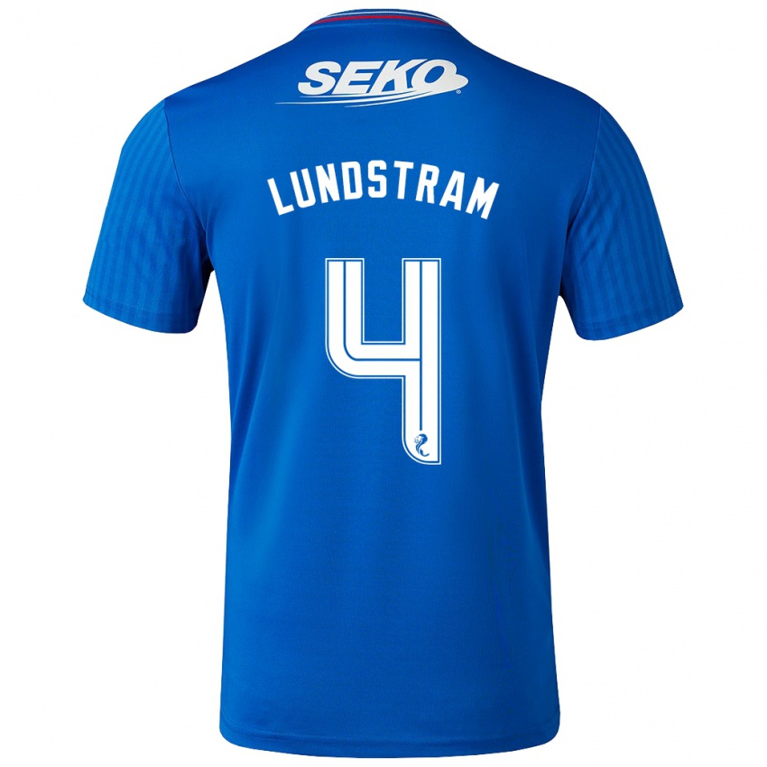 Enfant Maillot John Lundstram #4 Bleu Tenues Domicile 2023/24 T-Shirt Belgique
