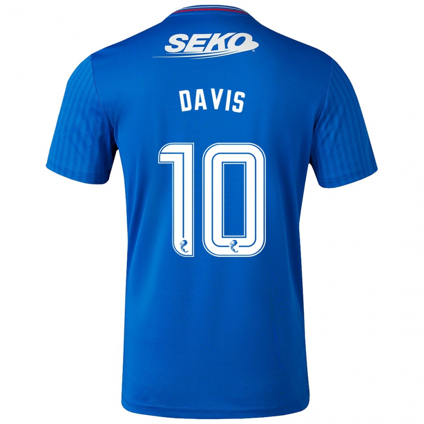 Enfant Maillot Steven Davis #10 Bleu Tenues Domicile 2023/24 T-Shirt Belgique