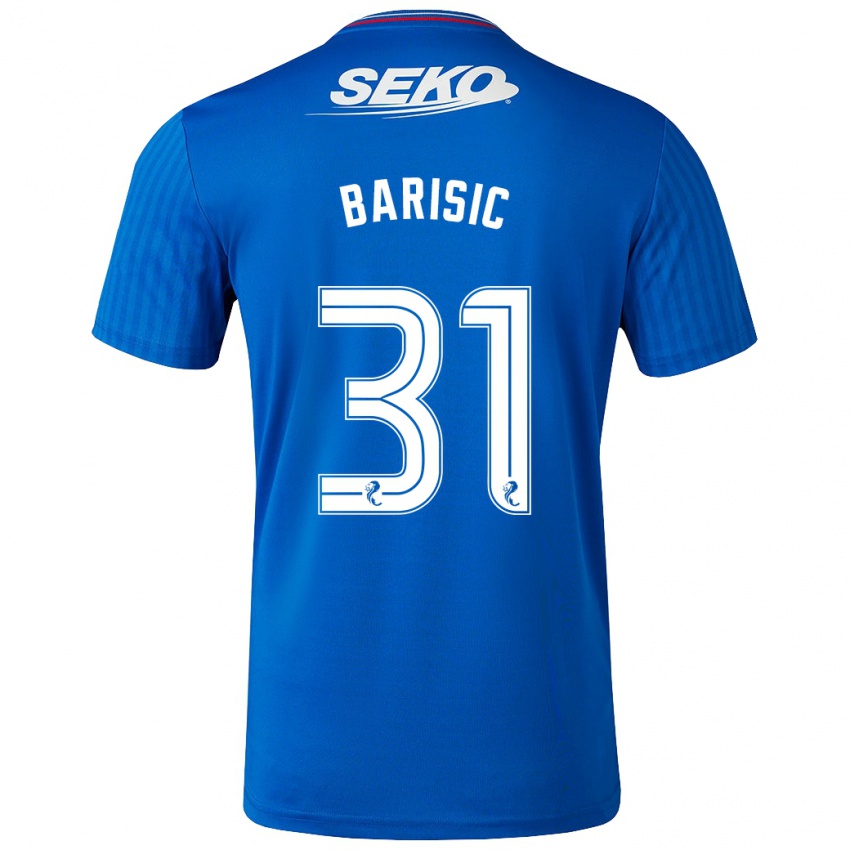Enfant Maillot Borna Barisic #31 Bleu Tenues Domicile 2023/24 T-Shirt Belgique
