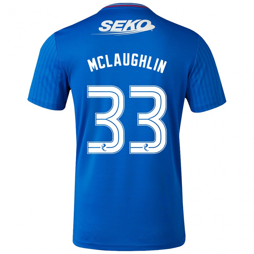 Enfant Maillot Jon Mclaughlin #33 Bleu Tenues Domicile 2023/24 T-Shirt Belgique