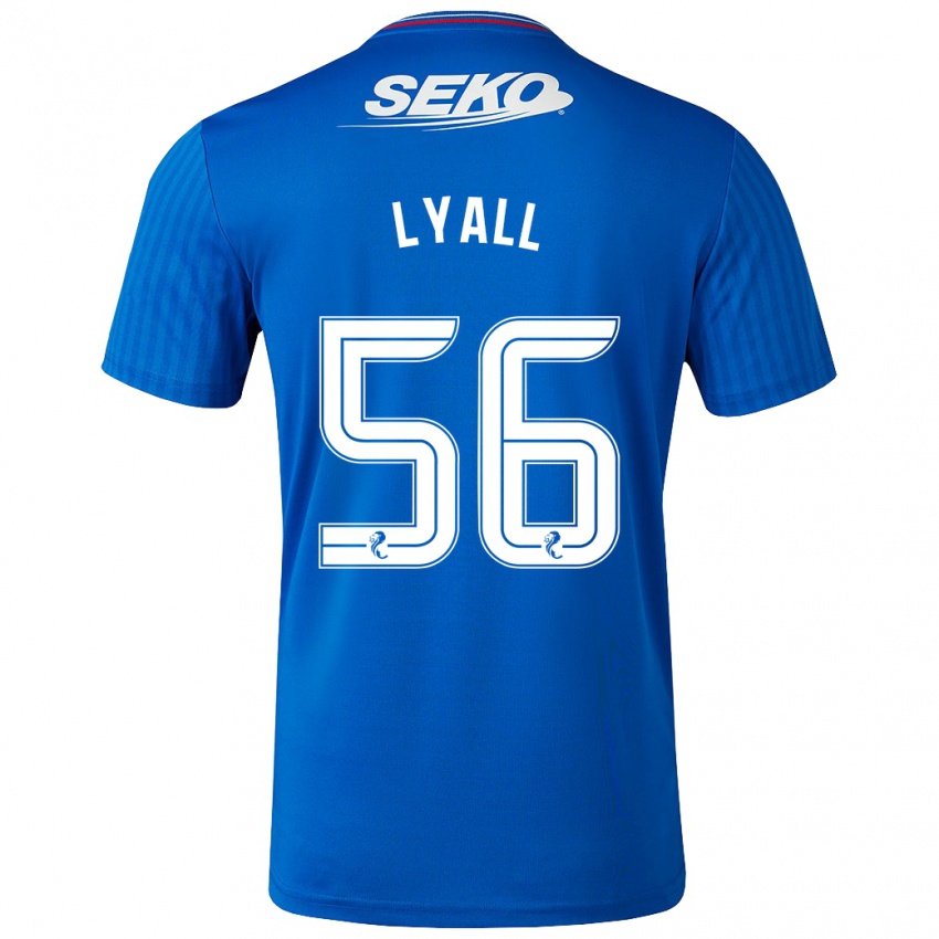 Enfant Maillot Arron Lyall #56 Bleu Tenues Domicile 2023/24 T-Shirt Belgique