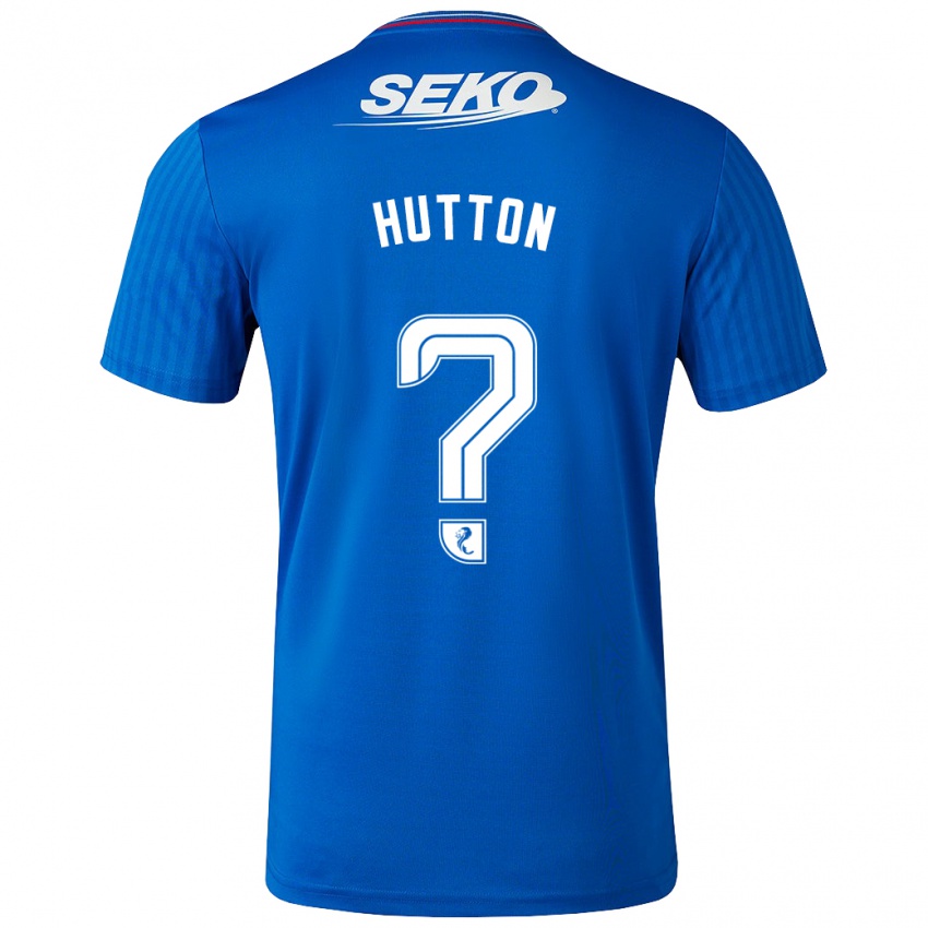 Enfant Maillot Zander Hutton #0 Bleu Tenues Domicile 2023/24 T-Shirt Belgique