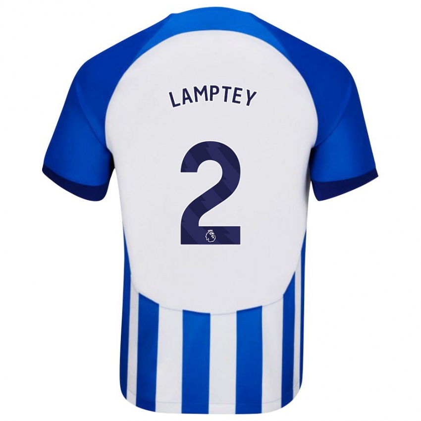 Enfant Maillot Tariq Lamptey #2 Bleu Tenues Domicile 2023/24 T-Shirt Belgique