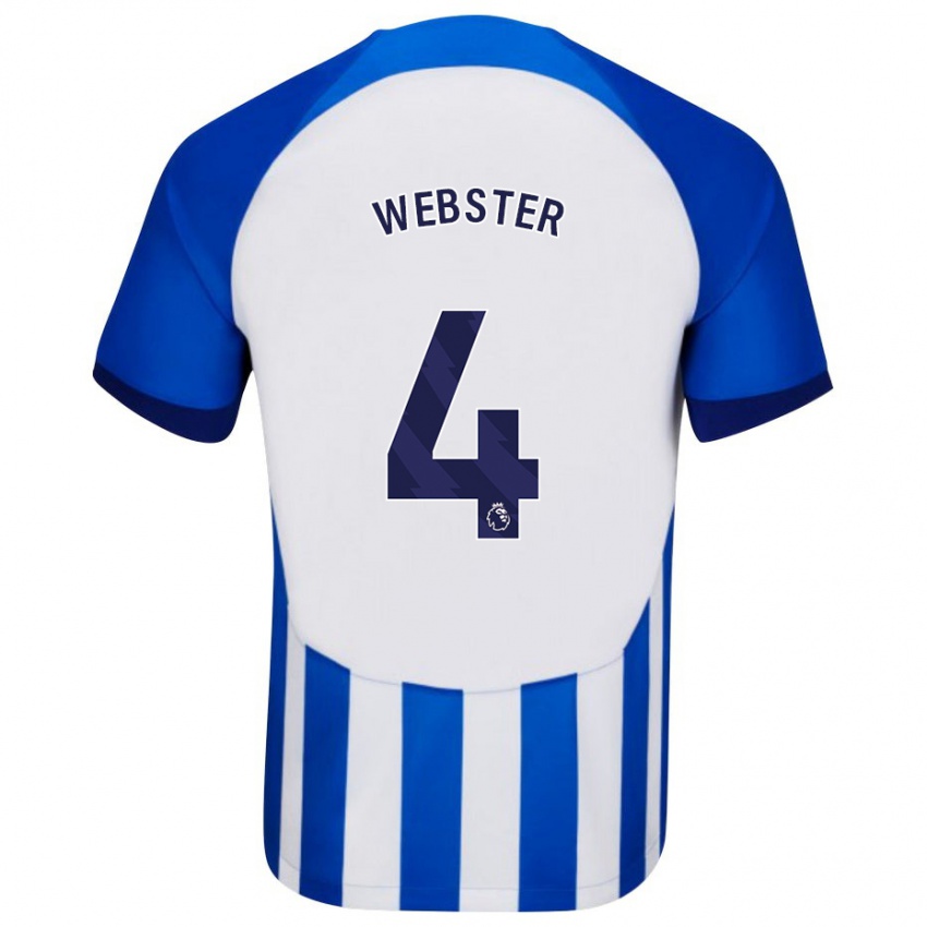 Enfant Maillot Adam Webster #4 Bleu Tenues Domicile 2023/24 T-Shirt Belgique