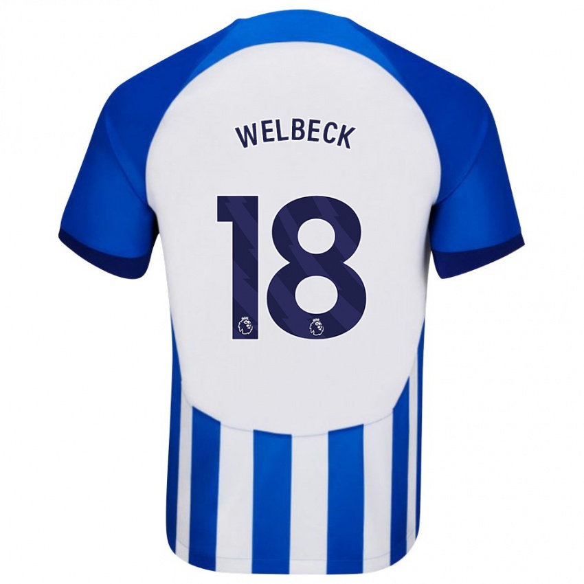 Enfant Maillot Danny Welbeck #18 Bleu Tenues Domicile 2023/24 T-Shirt Belgique