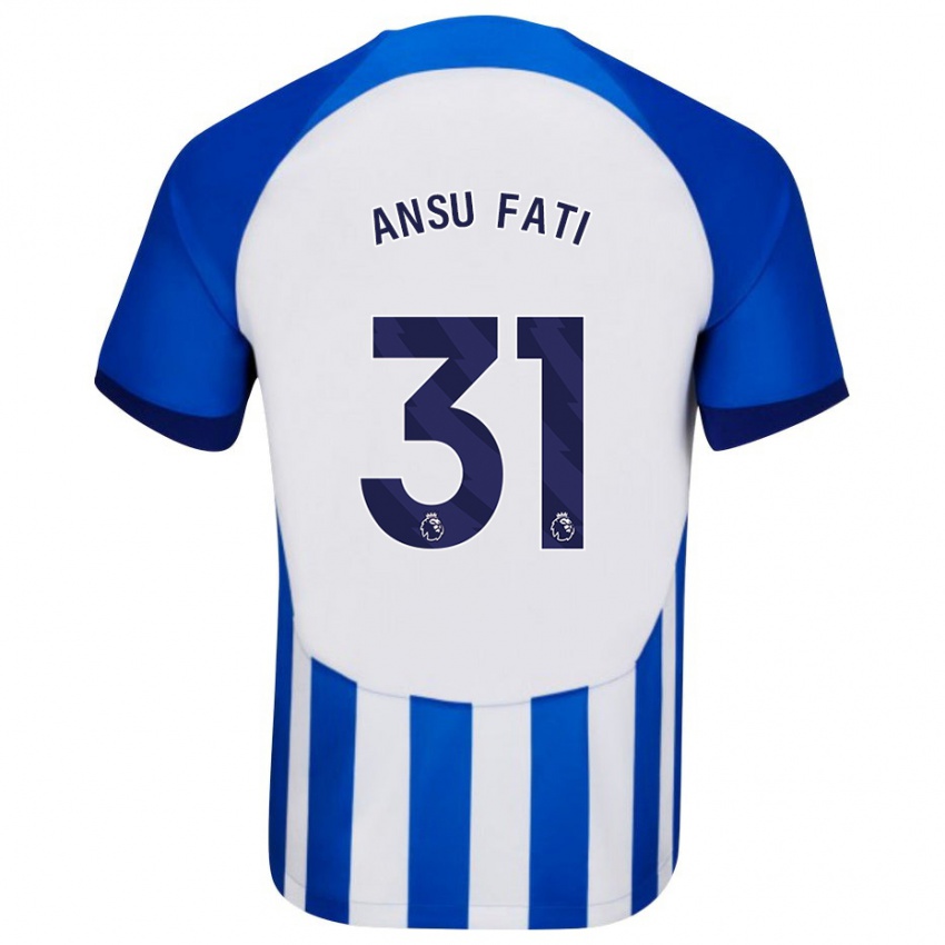 Enfant Maillot Ansu Fati #31 Bleu Tenues Domicile 2023/24 T-Shirt Belgique