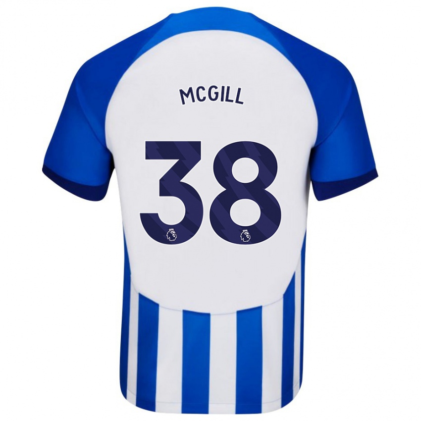 Enfant Maillot Tom Mcgill #38 Bleu Tenues Domicile 2023/24 T-Shirt Belgique