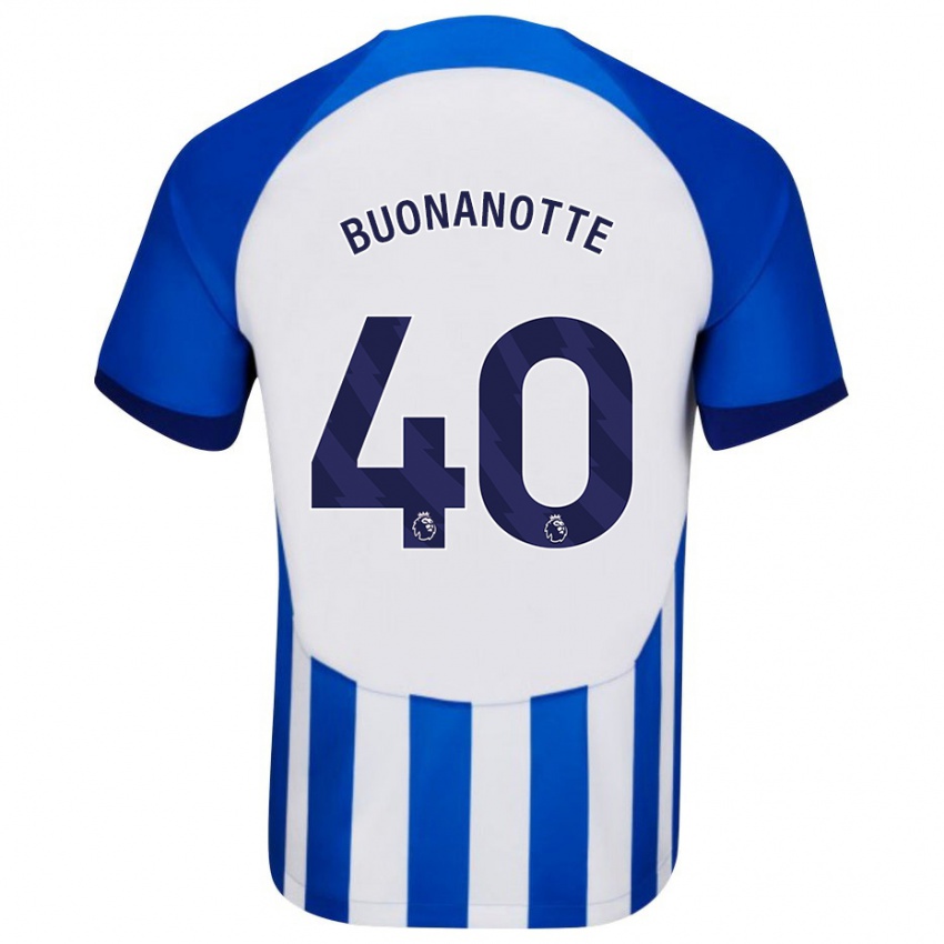 Enfant Maillot Facundo Buonanotte #40 Bleu Tenues Domicile 2023/24 T-Shirt Belgique