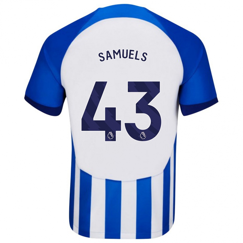Enfant Maillot Imari Samuels #43 Bleu Tenues Domicile 2023/24 T-Shirt Belgique