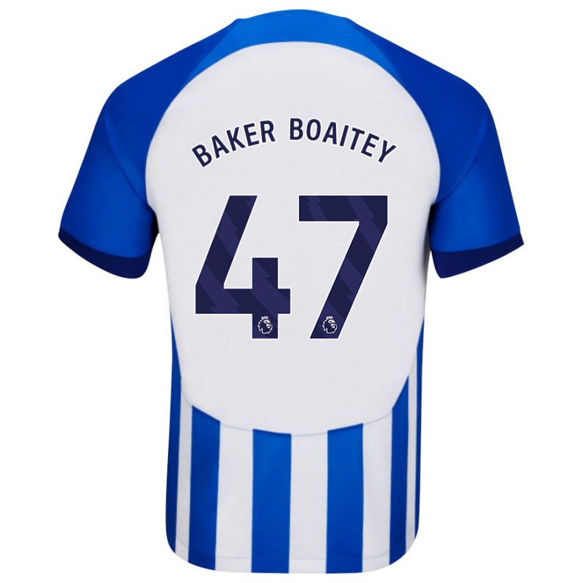 Enfant Maillot Benicio Baker-Boaitey #47 Bleu Tenues Domicile 2023/24 T-Shirt Belgique