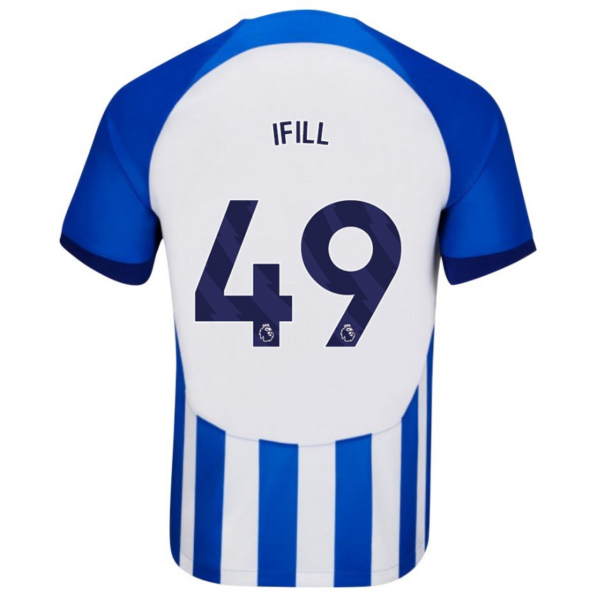 Enfant Maillot Marcus Ifill #49 Bleu Tenues Domicile 2023/24 T-Shirt Belgique