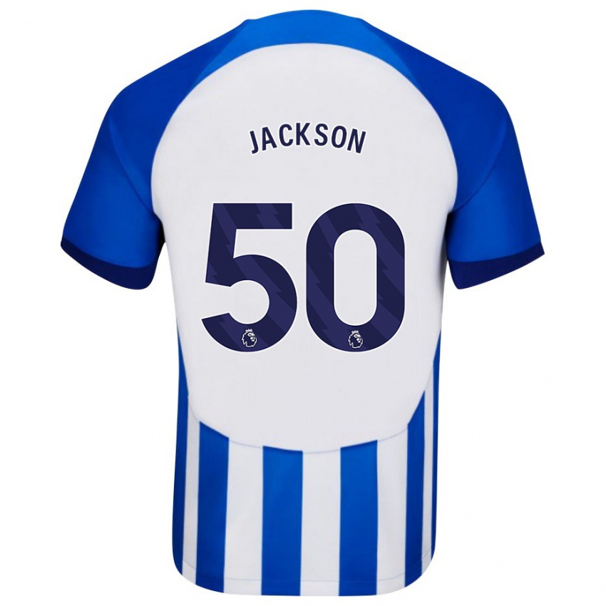 Enfant Maillot Ben Jackson #50 Bleu Tenues Domicile 2023/24 T-Shirt Belgique
