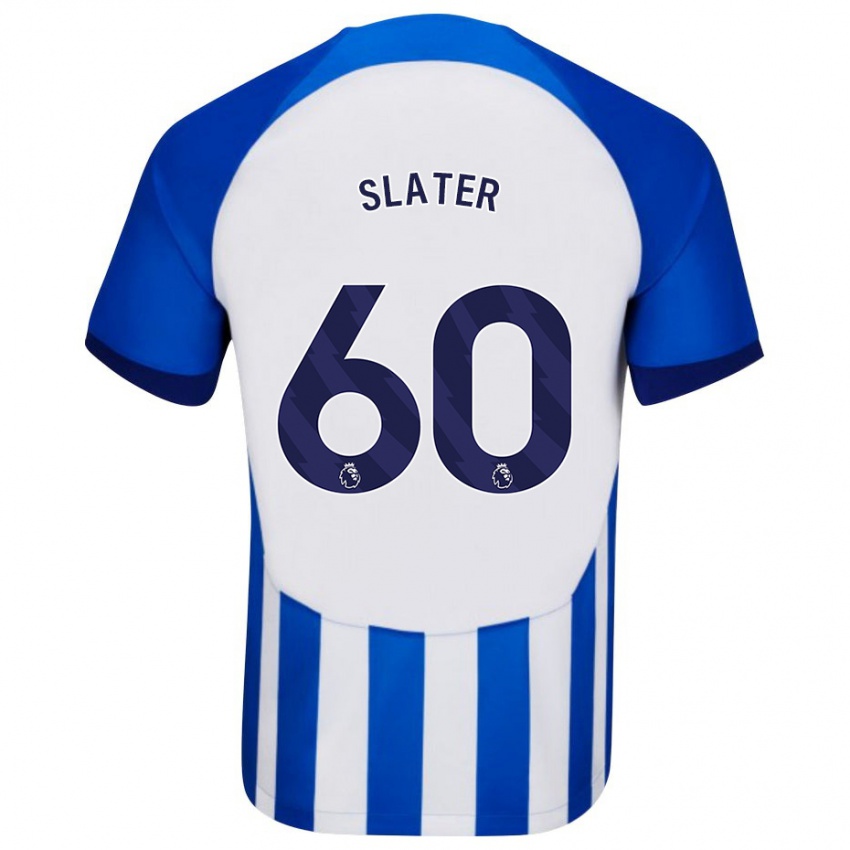 Enfant Maillot Jacob Slater #60 Bleu Tenues Domicile 2023/24 T-Shirt Belgique