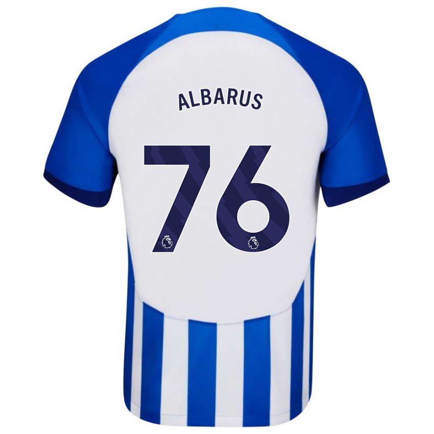 Enfant Maillot Zane Albarus #76 Bleu Tenues Domicile 2023/24 T-Shirt Belgique