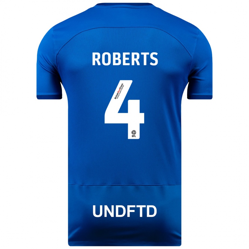 Kinder Marc Roberts #4 Blau Heimtrikot Trikot 2023/24 T-Shirt Belgien