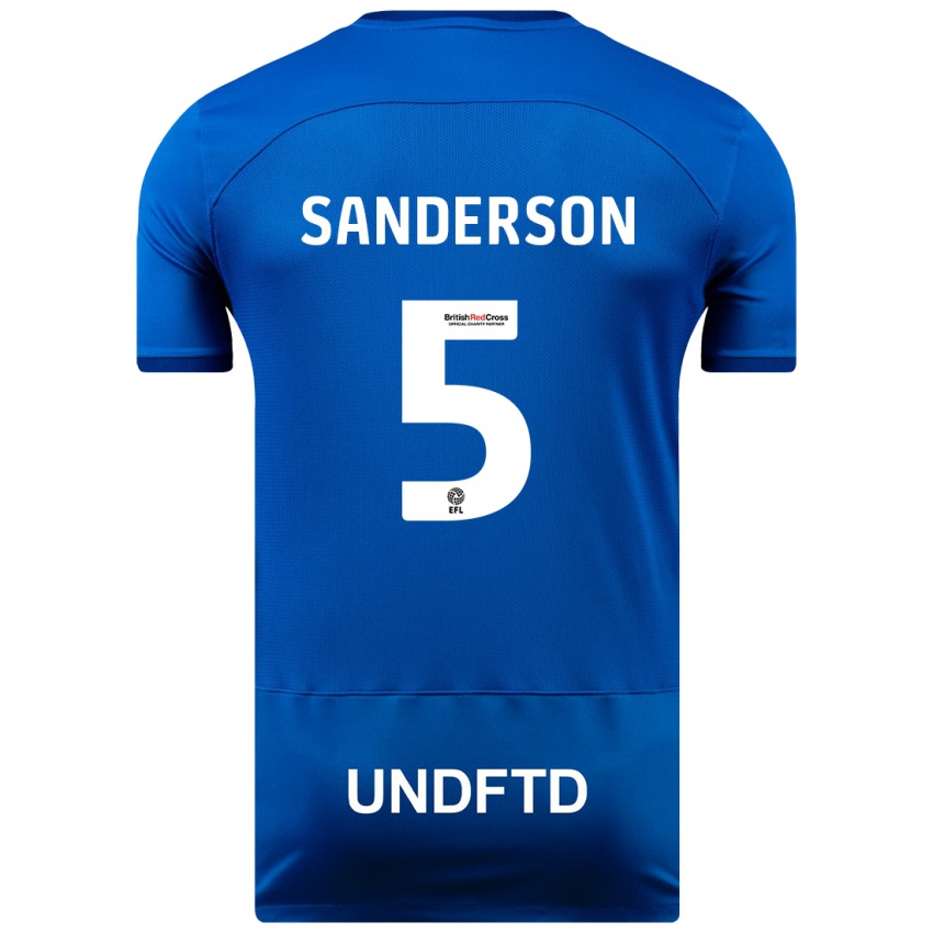 Kinder Dion Sanderson #5 Blau Heimtrikot Trikot 2023/24 T-Shirt Belgien