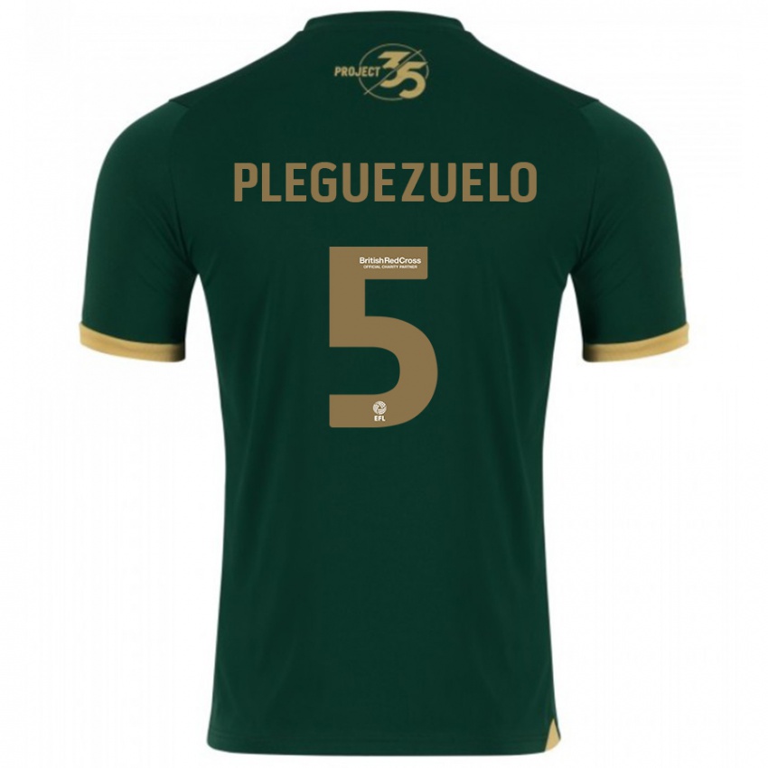 Kinder Julio Pleguezuelo #5 Grün Heimtrikot Trikot 2023/24 T-Shirt Belgien