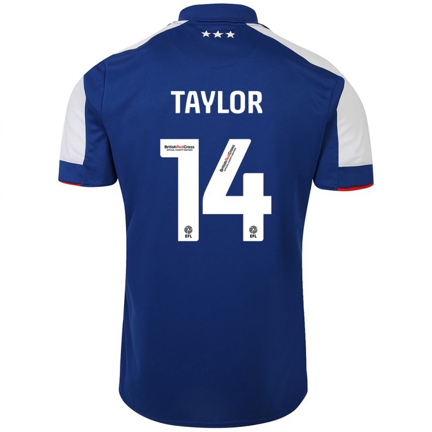 Kinder Jack Taylor #14 Blau Heimtrikot Trikot 2023/24 T-Shirt Belgien