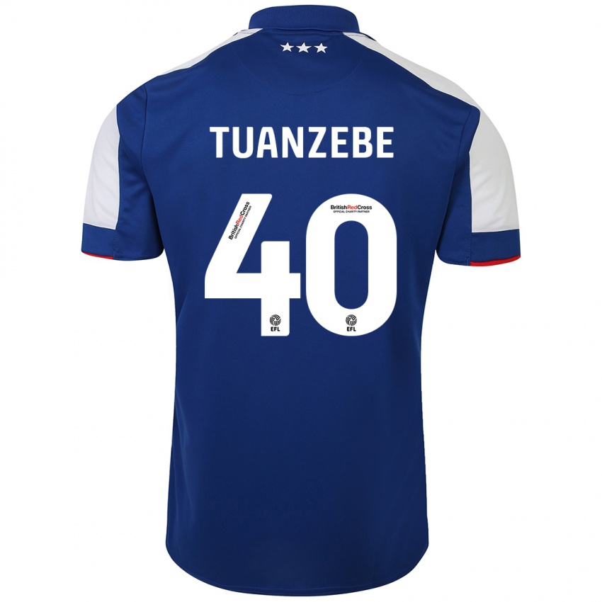 Kinder Axel Tuanzebe #40 Blau Heimtrikot Trikot 2023/24 T-Shirt Belgien