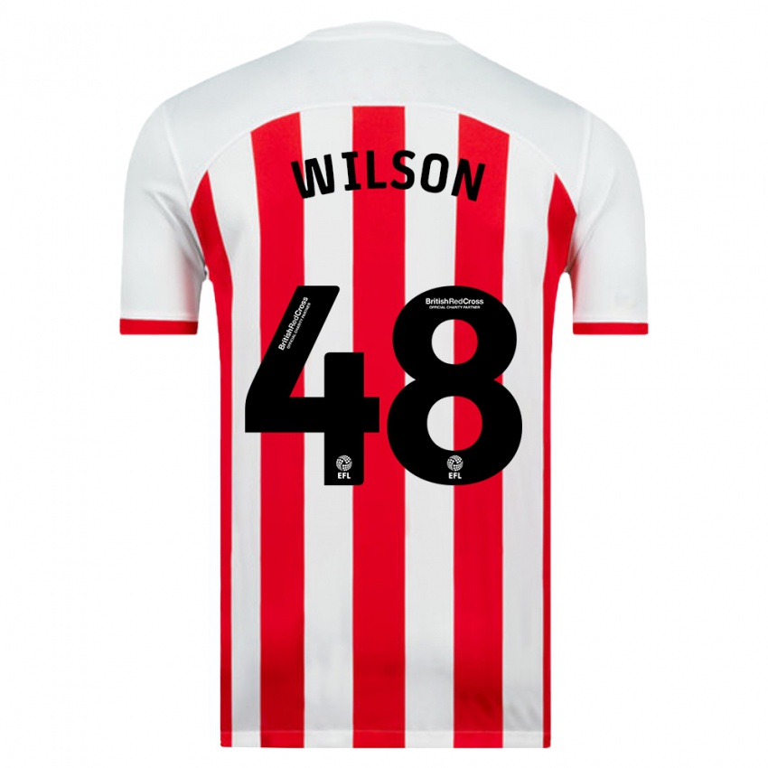 Kinder Callum Wilson #48 Weiß Heimtrikot Trikot 2023/24 T-Shirt Belgien